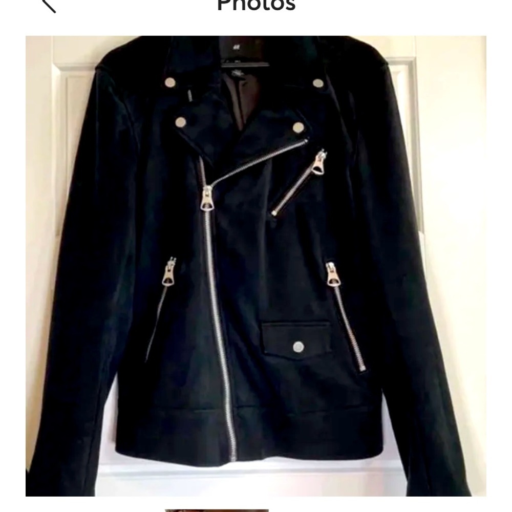 NWT H&M SUEDE GAP LEATHER MOTO MOTORCYCLE VEGAN COACH JACKET COAT $150 XL